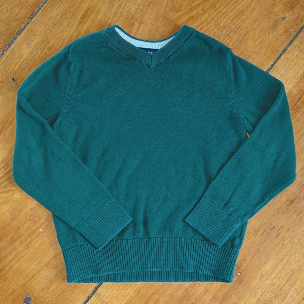GUC V Neck Cotton Green Sweater